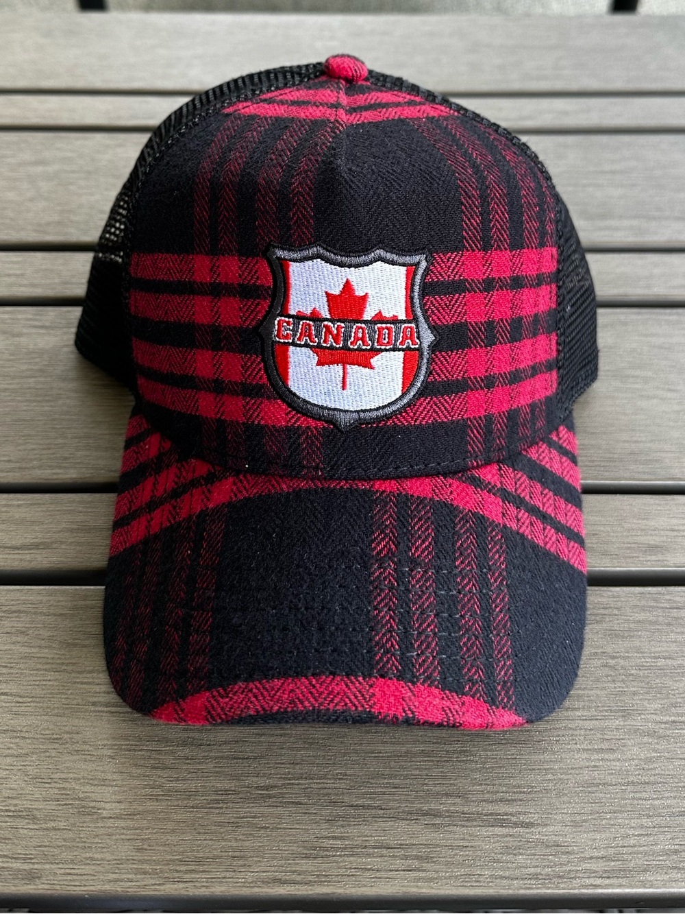 Disney Epcot Canada Plaid Baseball Cap - Red & Black